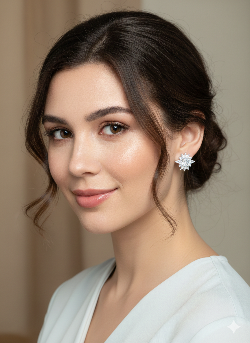 The Sistora 'Stellar Glare' Starburst Cluster Studs (925 Silver)
