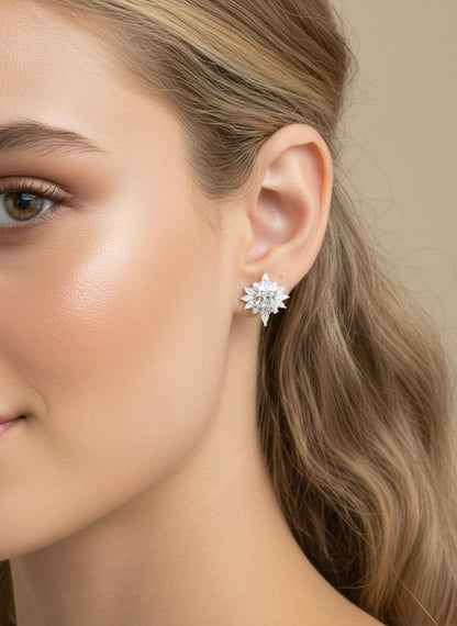 The Sistora 'Stellar Glare' Starburst Cluster Studs (925 Silver)